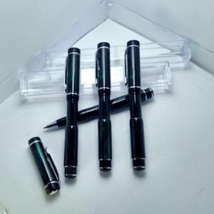 Designer Green Marbled Finish Pen with Clear Case